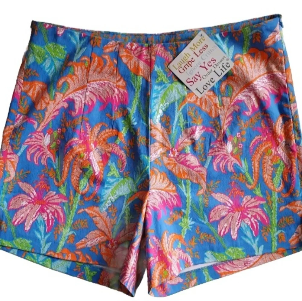 Gretchen Scott Designs Palm Palm Short Size Large NEW NWT Resort Tropical - Picture 3 of 10